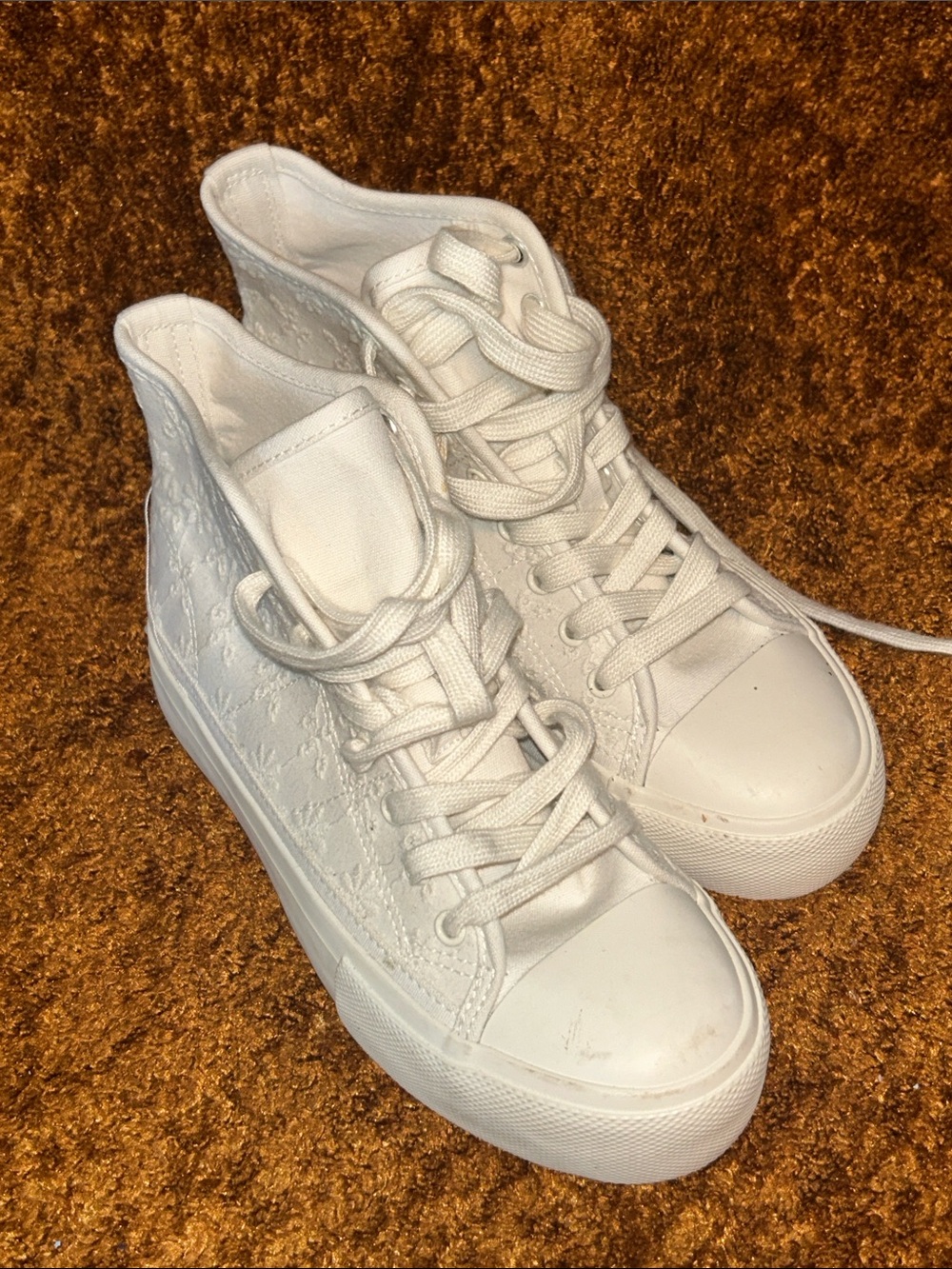 American Eagle Outfitters Women's White High-Top Platform Sneakers